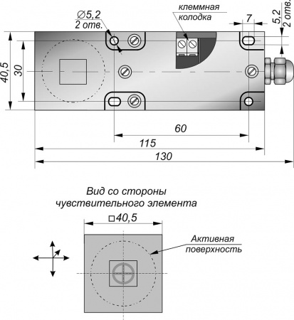 Датчик бесконтактный индуктивный взрывобезопасный стандарта "NAMUR" SNI 401-12-PL-K-HT